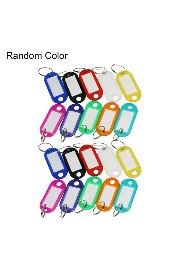 20Pcs Removable Key Tags with Window PP Prevent Missing Key Identifiers Bag Accessories (Random Color)