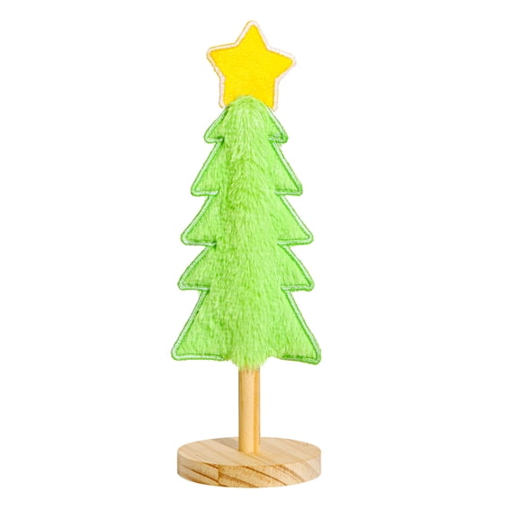 Farfi 25/32CM Mini Christmas Tree Ornament Fake Rabbit Fur Felt Xmas Tree Table Sign Home Office Holiday Party Desktop Decoration Ornament(25cm)