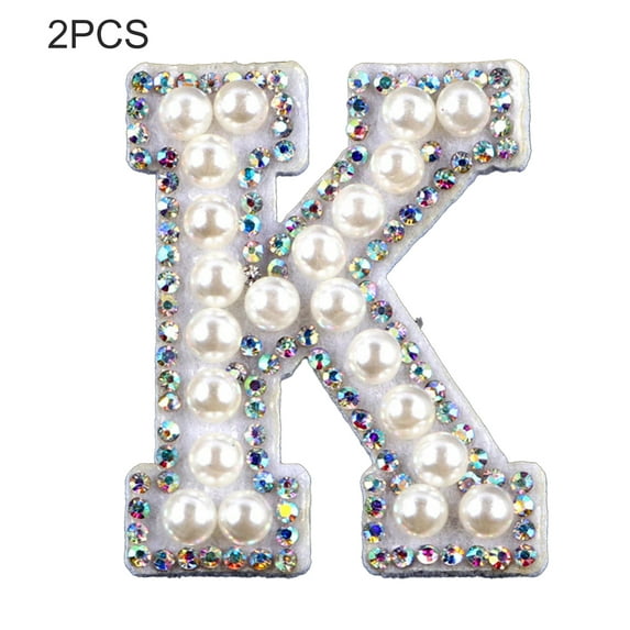 Farfi 2Pcs DIY Handmade Patch Decor Fabric Adorable English Letter Shape Patch Sticker for Bag (Style K)