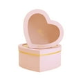 thumbnail image 1 of Farfi 2Pcs/Set Flower Box Heart Shaped Hot Stamping Paper Florist Packaging Rose Gift Case for Party (Pink), 1 of 13