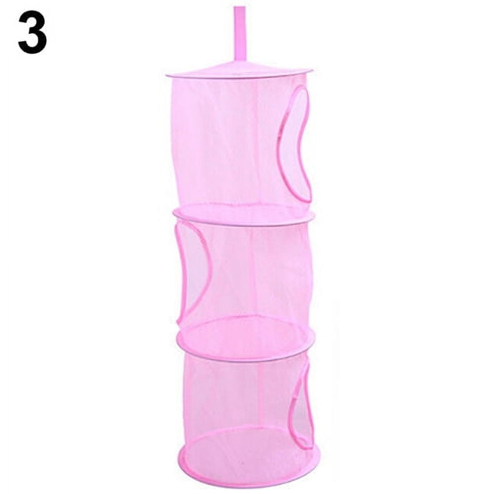 Farfi 3 Shelf Hanging Storage Net Kids Toy Organizer Bag Bedroom Wall Door Closet