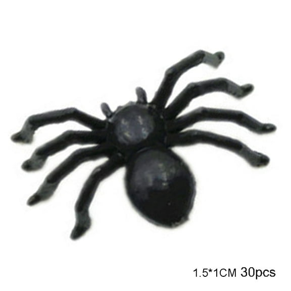 Farfi 30Pcs/Set Plastic Realistic Mini Spider Toy Halloween Party Prop Decoration