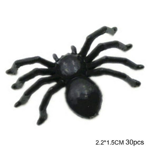 Farfi 30Pcs/Set Plastic Realistic Mini Spider Toy Halloween Party Prop Decoration