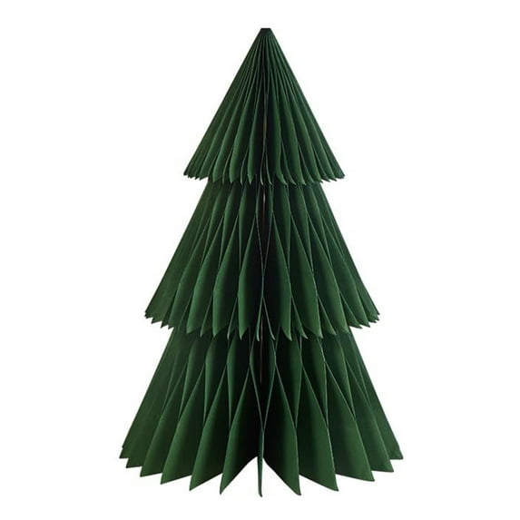 Farfi 3D Paper Christmas Tree Reusable Tabletop Decor Honeycomb Tree Easy Assembly Mini Xmas Tree for Festive Party Table Centerpiece (L)