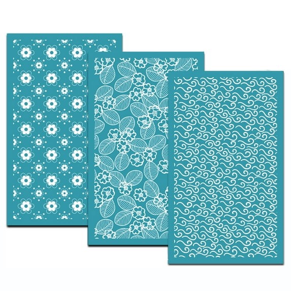 Farfi 3Pcs Printing Stencils Durable Reusable Floral Animal Patterns Polymer Clay Silk Screen Stencils for Earring Jewelry Making (Type E)