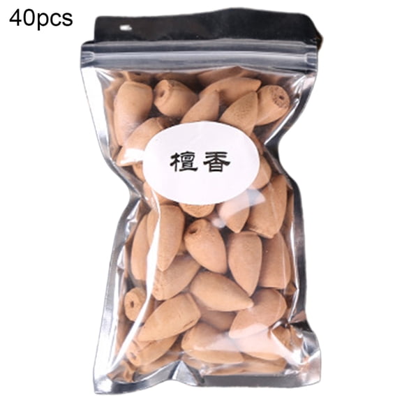 Farfi 40Pcs Air Purification Buddhism Smoke Back-flow Incense Cones Scent Aroma Spice (Sandalwood*)