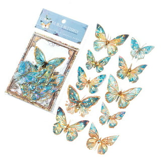 Glitter Scrapbook Sticker Set- 30Pcs/Set, Butterflies Flowers
