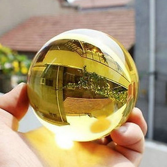 Farfi 40mm Artificial Citrine Ball Healing Sphere Lucky Meaning Home Rome Decoration (See description)