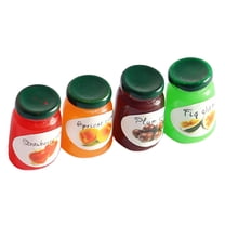 Farfi 4Pcs Dollhouse Miniature Simulation Mini Jam Food Play Scene Ornaments Decor