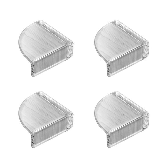 Farfi 4Pcs Table Corner Guard Transparent Baby Safety Silicone L Type T Type Fan Type Children Furniture Protection Cover Home Supplies (Type C)