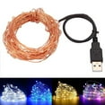 thumbnail image 1 of Farfi 5/10m Waterproof USB LED Copper Wire Fairy String Lights Garland Decoration (Purple,5m 50LEDs), 1 of 13