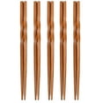 thumbnail image 1 of Farfi 5 Pairs Chopsticks Non-slip High-temperature Resistant Natural Bamboo Wood Carbonized Twist Chinese Chopsticks Kitchen Gadget (One Size), 1 of 13