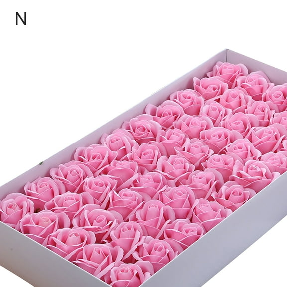 Farfi 50Pcs 3-layer Simulated Rose Scented Soap Flower Xmas Valentine Birthday Gift (Type N)
