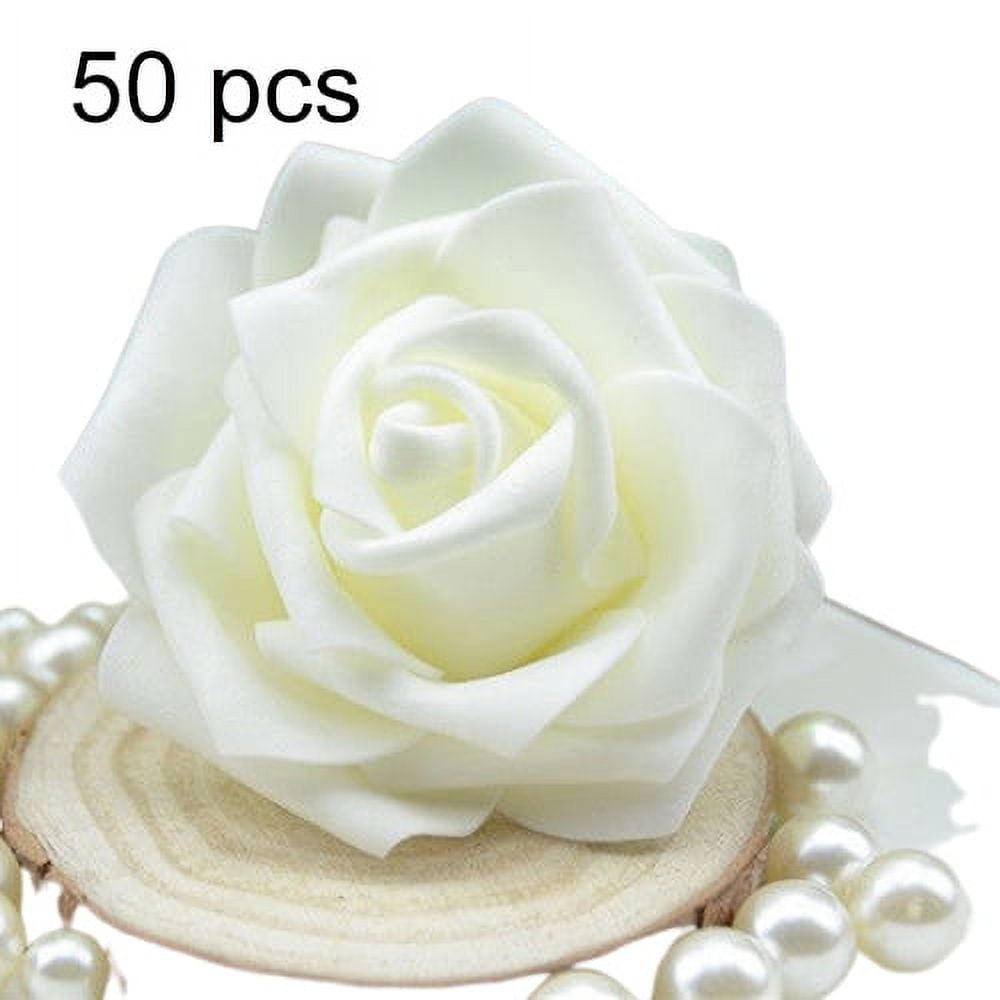 Farfi 50Pcs Artificial Flowers Wedding Bride Bouquet Party Decor Foam ...