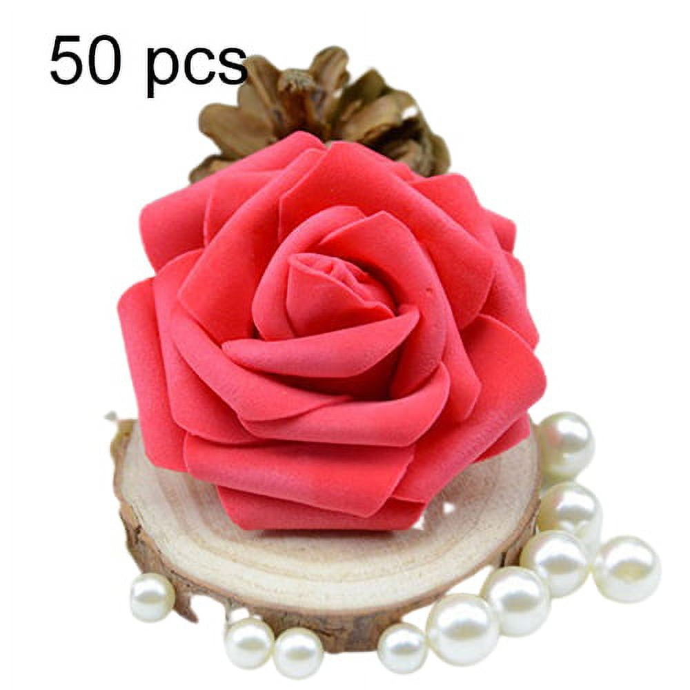 Farfi 50Pcs Artificial Flowers Wedding Bride Bouquet Party Decor Foam ...