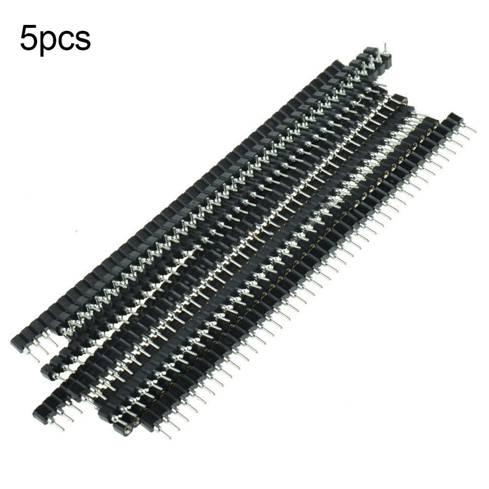 Farfi 5Pcs 2.54mm Pitch Single Row Female 40 Pin Header Socket Strip
