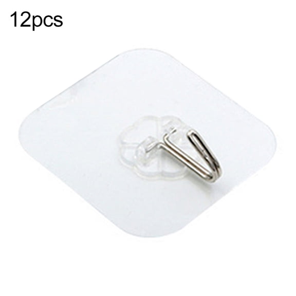Farfi 6/12/16Pcs Kitchen Clear Suction Cup Hooks Wall-mounted Hanger Clothes Coat Rack (Transparent,12pcs)