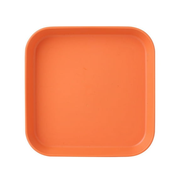 Farfi 6-Inch Dinner Plate Food-grade Stackable Plastic Round Serving Dishes for Kitchen (Orange Type 2)