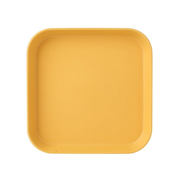 Farfi 6-Inch Dinner Plate Food-grade Stackable Plastic Round Serving Dishes for Kitchen (Yellow Type 2)