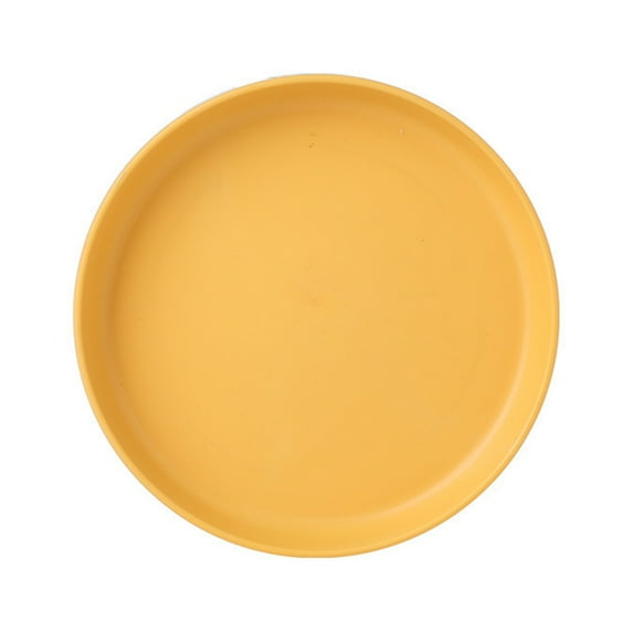 Farfi 6-Inch Dinner Plate Food-grade Stackable Plastic Round Serving Dishes for Kitchen (Yellow Type 3)