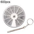 thumbnail image 1 of Farfi 600/1000Pcs M1.2/1.4/1.6 Screw Nut Eyeglasses Watch Repair Tool Assorted Kit (600Pcs+1Pc Screwdriver), 1 of 13