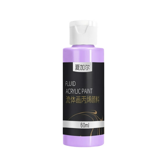 Farfi 60ML Fluid Acrylic Paint Long Lasting High Gloss Easy to Use DIY Bear Desktop Ornament Liquid Pigment for Gifts (Light Purple)
