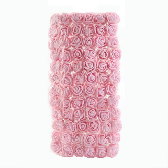 Farfi 72Pcs Colorfast Foam Roses Artificial Flower Head Wedding Bride Party Home Decor (Dark Pink)