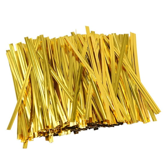Farfi 760Pcs Baking Bag Twist Ties Packing Rope Dessert Storage Pouch Packaging Strap (Golden)