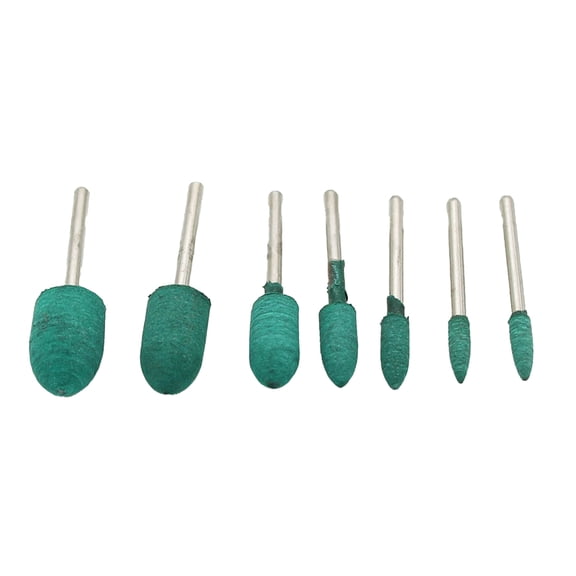 Farfi 7Pcs 3-12mm Grinding Bits Compact Excellent Sharpness Elastic Assorted Polishing Head Bits for DIY (Cone Shape,7pcs)