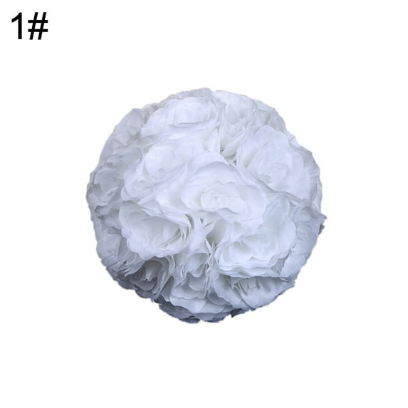 Farfi 7inch Artificial Rose Silk Flower Kissing Ball Wedding Party Mall DIY Decoration (Type 1)