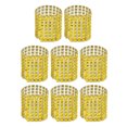 thumbnail image 1 of Farfi 8Pcs/Set Serviette Circles Anti-deformation Rustproof Hollow Design Rhinestone 8 Rows Banquet Cloth Napkin Button for Party (Golden), 1 of 12