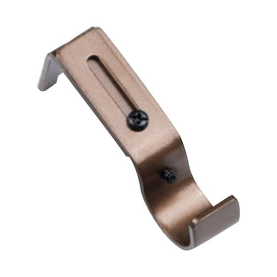 Farfi Adjustable Iron Window Curtain Rod Bracket Holder Drape Bar Fixed Hook Clamp (Brown)