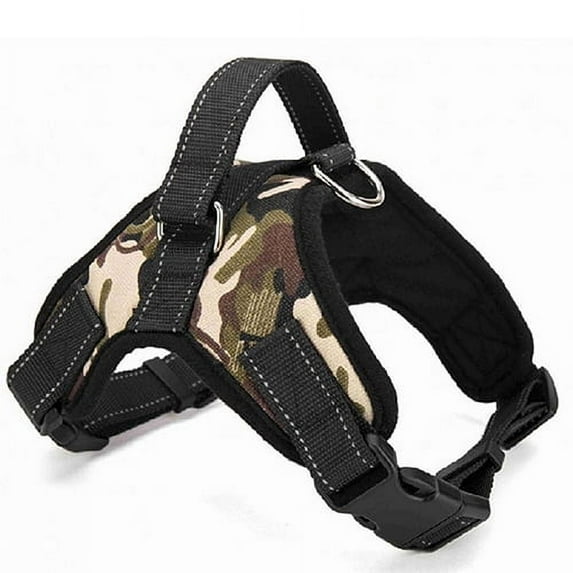 Farfi Adjustable Pet Dog Walk Out Harness Vest Collar Hand Strap Heavy Duty Dog Harness (Camouflage,XL)