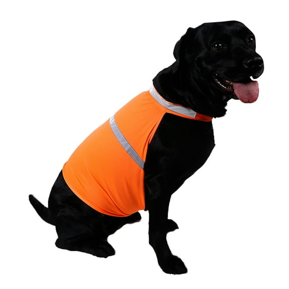 Farfi Adjustable Pet Reflective Vest Dog Hunting Safety Jacket High Visibility Vest (Fluorescent Orange,L)