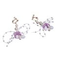 thumbnail image 1 of Farfi Adjustable Ribbon Lace-up Girls Headband Elastic Non-slip Flower Leaves Faux Pearls Decor Kids Princess Crown Hair Accessories (Purple Type B), 1 of 13