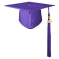 thumbnail image 1 of Farfi Adult Graduation Hat with Tassel Solid Color Non-Fading High School Bachelor Graduation Hat Cosplay Prop (Purple), 1 of 13