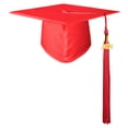 thumbnail image 1 of Farfi Adult Graduation Hat with Tassel Solid Color Non-Fading High School Bachelor Graduation Hat Cosplay Prop (Red), 1 of 13