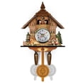 thumbnail image 1 of Farfi Antique Wooden Hanging Cuckoo Wall Time Alarm Clock Home Living Room Decoration (Type 10), 1 of 13