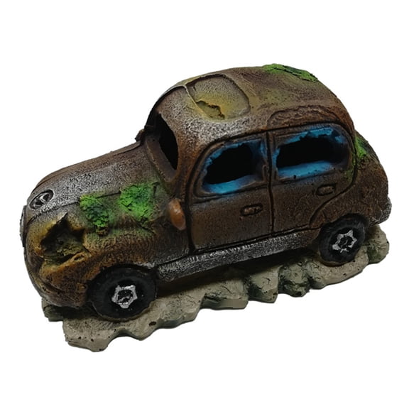 Farfi Aquarium Resin Simulation Octopus Submarine Fish Tank Landscaping Ornament Decor (Car)