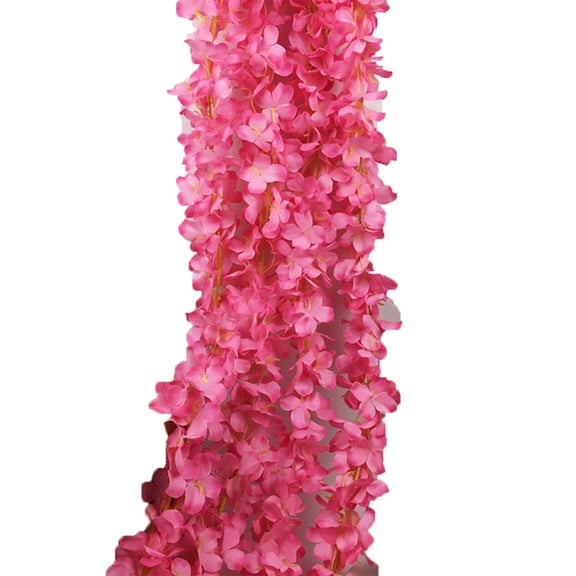 Farfi Artificial Flower Hanging Garland Plant Floral Vine Wedding Party Home Decor (Pink)