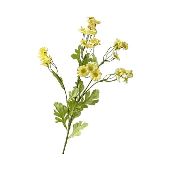 Farfi Artificial Flower Natural Vivid Everlasting Faux Silk Fake Wildflowers for Home (Cream Yellow)