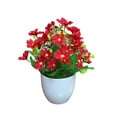 thumbnail image 1 of Farfi Artificial Flower Potted Party Decor Plastic DIY Artificial Potted Flower for Party (Red), 1 of 13