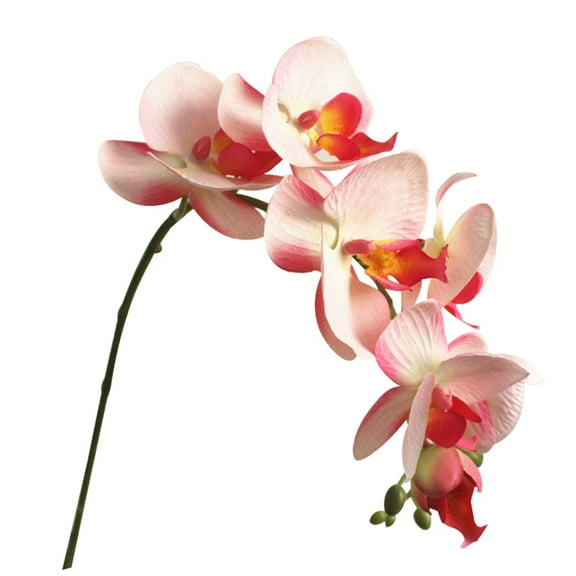 Farfi Artificial Flower Realistic Office Ornament Butterfly Orchid 7 Heads Fake Flower for Wedding (Pink)