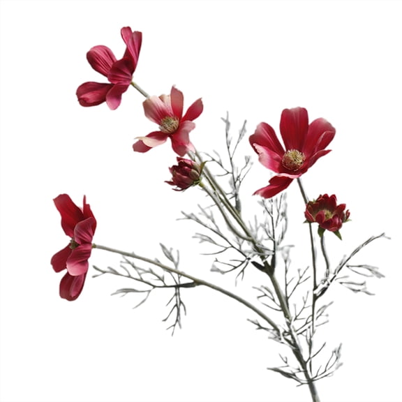 Farfi Artificial Flower Waterproof Realistic Silk Fabric Daisies Artificial Flower for Home Decor (Dark Pink)