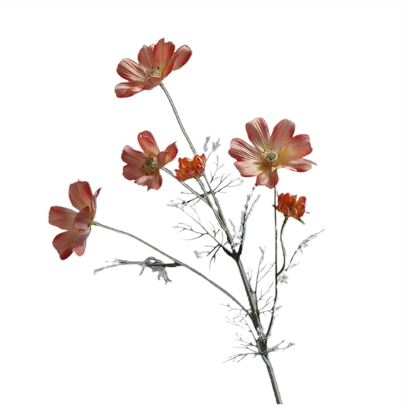 Farfi Artificial Flower Waterproof Realistic Silk Fabric Daisies Artificial Flower for Home Decor (Orange)
