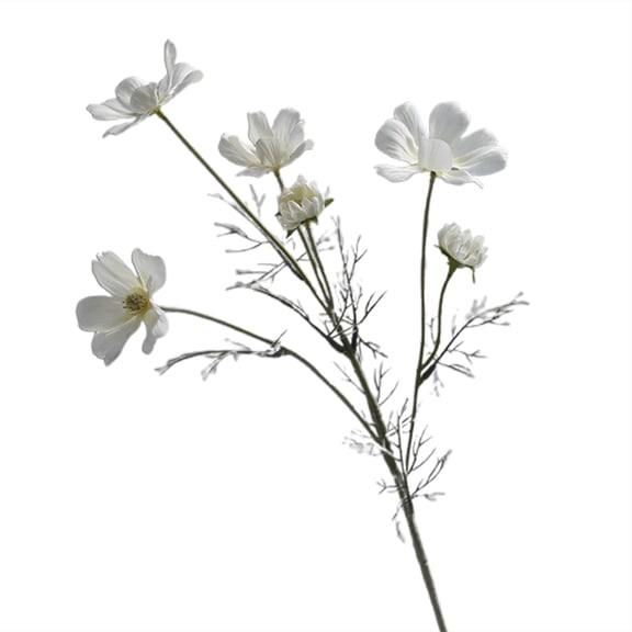 Farfi Artificial Flower Waterproof Realistic Silk Fabric Daisies Artificial Flower for Home Decor (White)