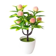 Farfi Artificial Fruit Tree Lifelike Multipurpose Plastic Adorable Simulation Potting for Wedding Peach