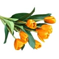 thumbnail image 1 of Farfi Artificial Tulip Vivid Real Touch Feeling 7 Colors Artificial Tulip Flowers for Household (Orange), 1 of 13