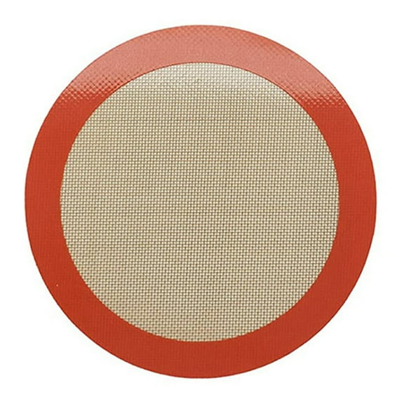 Farfi Baking Mat Multi-purpose Round Non-stick Heat-resistant Reusable Heat Transfer Silicone Microwave Oven Pastry Pad Air Fryers Liner Kitchen Supplies (1pc Baking Mat,M)