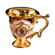 Farfi Beautiful Retro Teacup Style Zinc Alloy Exquisite Rhinestone Teacup Decor for Home White
